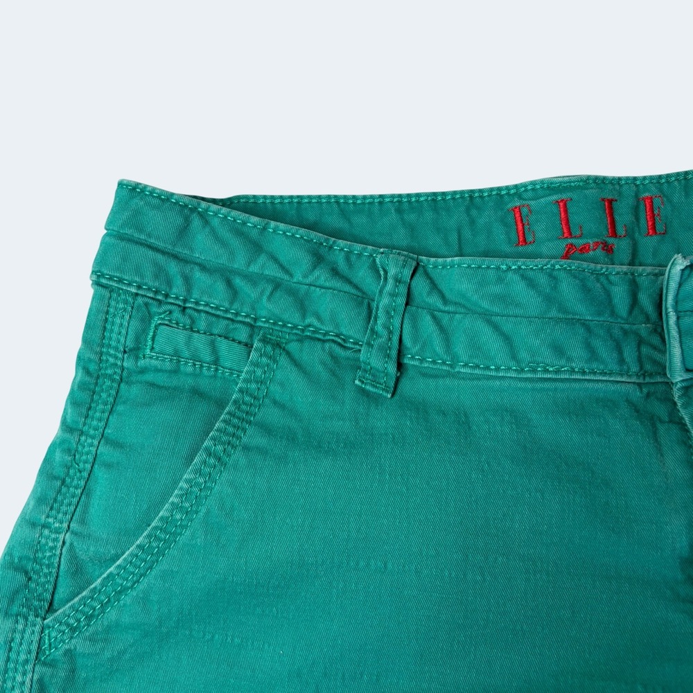 Elle Teal Green Chino Shorts Size 4 Preppy Coastal Aesthetic Summer Casual - Picture 7 of 7